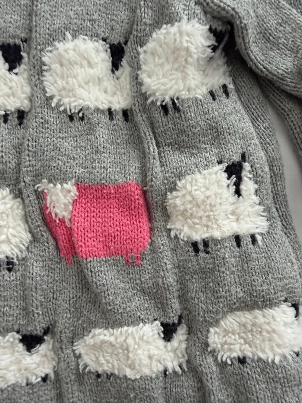 Tucker + Tate Gray Sweater with White Sheep and Pink Accent 12-18 months